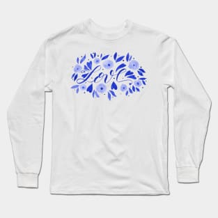 Love and flowers - electric blue Long Sleeve T-Shirt